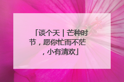 谈个天｜芒种时节，愿你忙而不茫，小有清欢