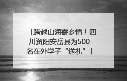 跨越山海寄乡情！四川资阳安岳县为500名在外学子“送礼”
