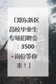 郑东新区高校毕业生专场招聘会：3500+岗位等你来！