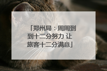 郑州局：周周到到十二分努力 让旅客十二分满意
