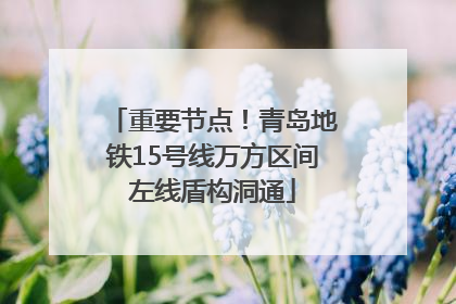 重要节点！青岛地铁15号线万方区间左线盾构洞通