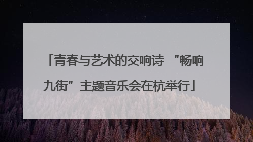 青春与艺术的交响诗 “畅响九街”主题音乐会在杭举行