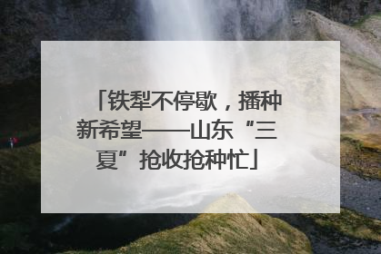 铁犁不停歇，播种新希望——山东“三夏”抢收抢种忙