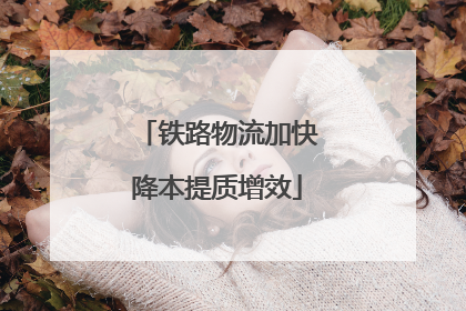 铁路物流加快降本提质增效