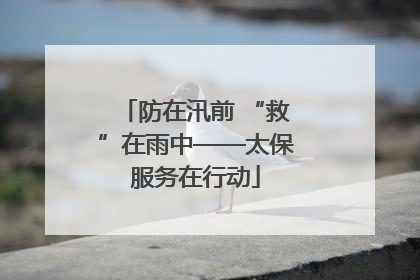 防在汛前 “救”在雨中——太保服务在行动