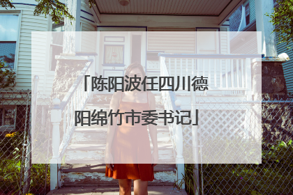 陈阳波任四川德阳绵竹市委书记