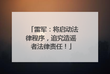 雷军：将启动法律程序，追究造谣者法律责任！
