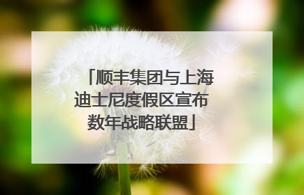 顺丰集团与上海迪士尼度假区宣布数年战略联盟