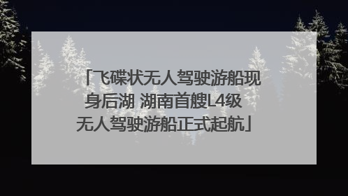 飞碟状无人驾驶游船现身后湖 湖南首艘L4级无人驾驶游船正式起航