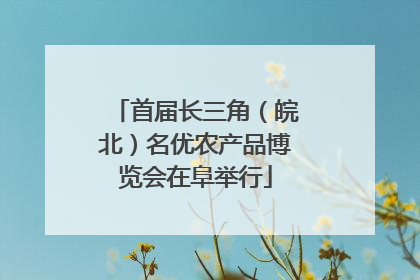 首届长三角（皖北）名优农产品博览会在阜举行