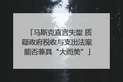 马斯克直言失望 质疑政府税收与支出法案能否兼具“大而美”