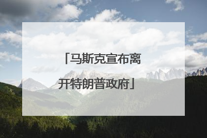 马斯克宣布离开特朗普政府