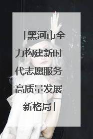 黑河市全力构建新时代志愿服务高质量发展新格局