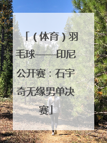 （体育）羽毛球——印尼公开赛：石宇奇无缘男单决赛