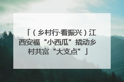 （乡村行·看振兴）江西安福“小西瓜”撬动乡村共富“大支点”