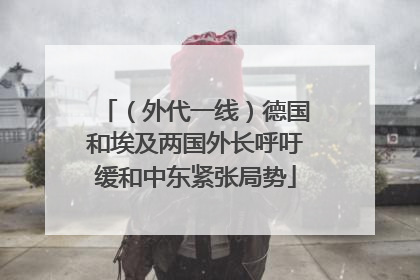 （外代一线）德国和埃及两国外长呼吁缓和中东紧张局势