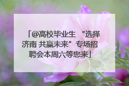 ＠高校毕业生 “选择济南 共赢未来”专场招聘会本周六等您来