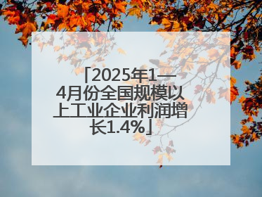 2025年1—4月份全国规模以上工业企业利润增长1.4%