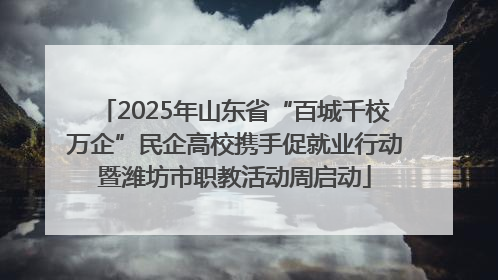 2025年山东省“百城千校万企”民企高校携手促就业行动暨潍坊市职教活动周启动