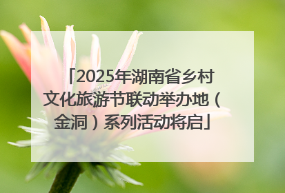 2025年湖南省乡村文化旅游节联动举办地（金洞）系列活动将启