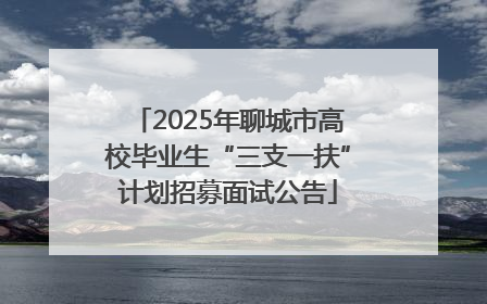 2025年聊城市高校毕业生“三支一扶”计划招募面试公告