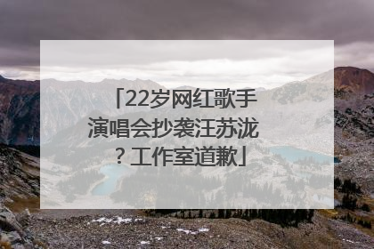 22岁网红歌手演唱会抄袭汪苏泷？工作室道歉
