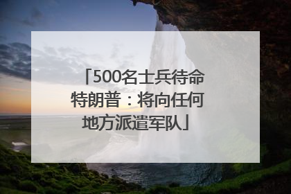 500名士兵待命 特朗普：将向任何地方派遣军队
