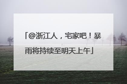 @浙江人，宅家吧！暴雨将持续至明天上午