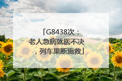 G8438次：老人急病就医不决，列车果断施救